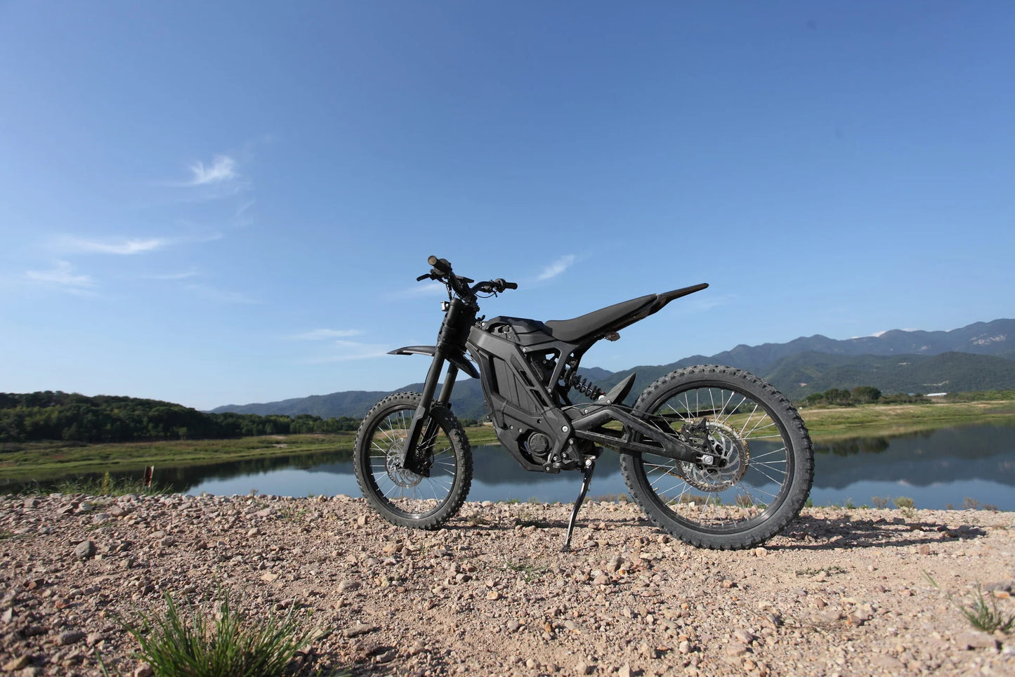 Black Dirt Bike E Ride Pro SS by the River