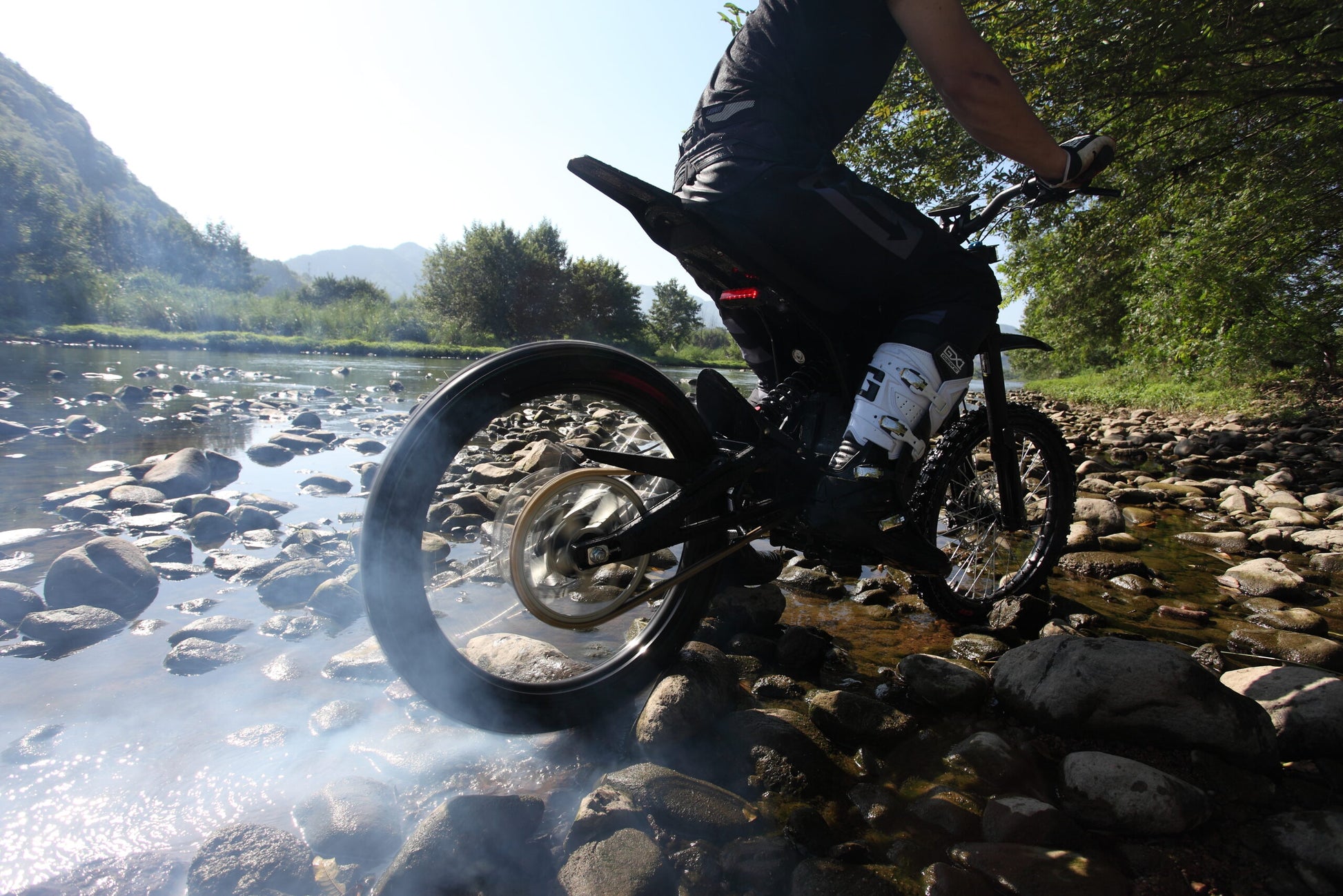 Black Dirt Bike E Ride Pro S on Water